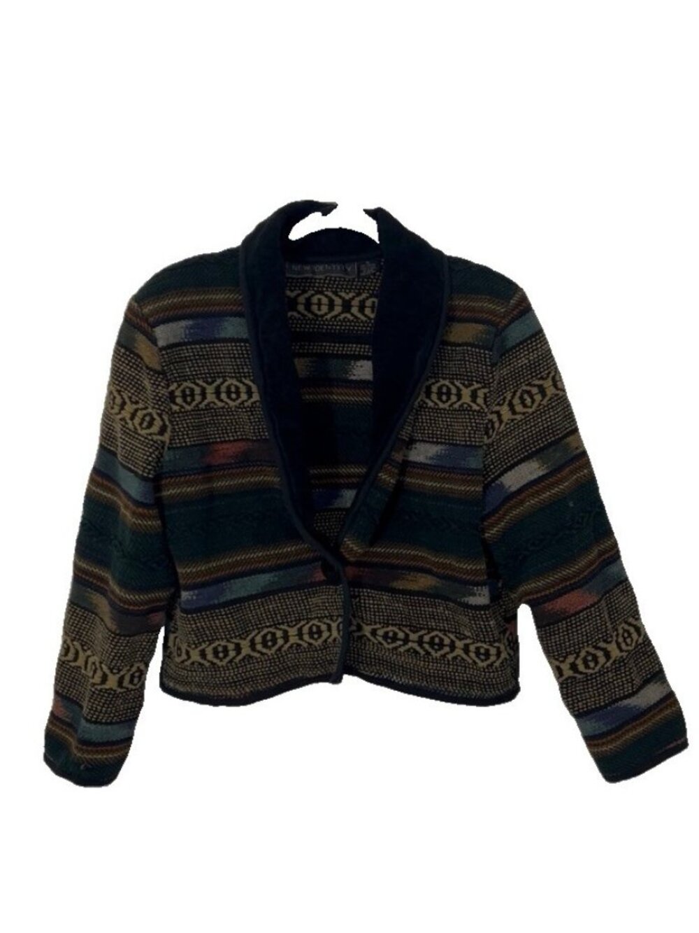 Vintage New Identity Tapestry Jacket Size XL Cotton Boho Aztec